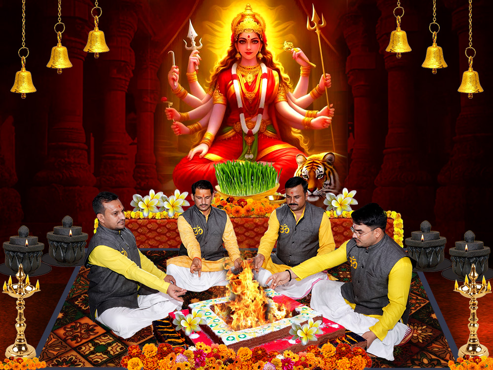 Ghatsthapana at Durga Mata Temple with Akhand Jyot