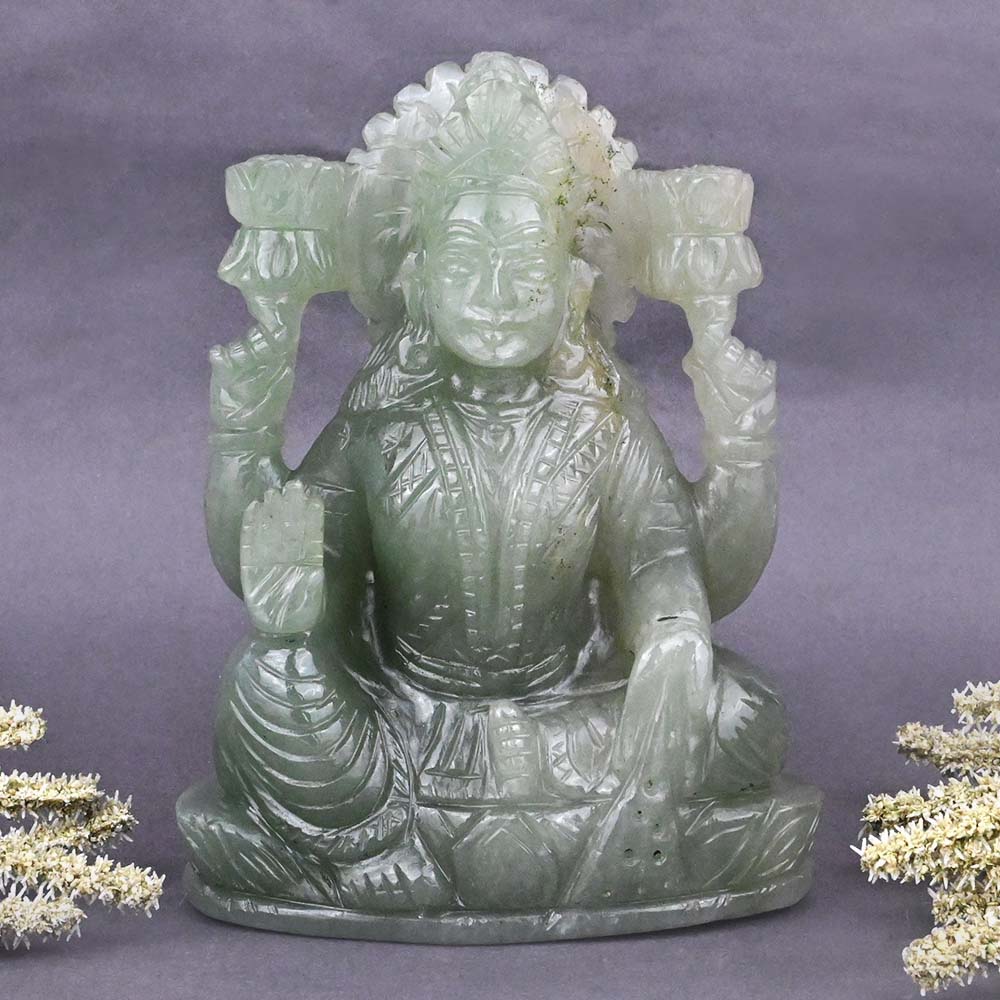 Light Green Jade Laxmi Idol - 1496 gms
