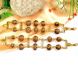 Indrakshi Bracelet in Gold Java double Line