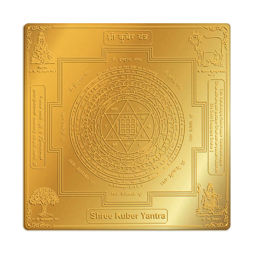 Kuber Yantra in 6' x 6' Brass Gold Finish