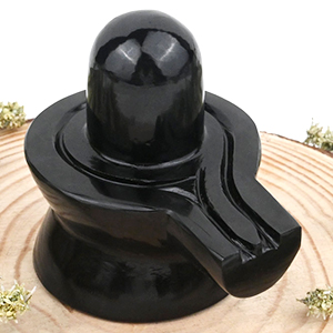 Black Agate Shivaling - 341 gms