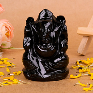 Black Agate Ganesh Idol - 183 gms