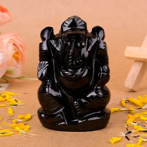 Black Agate Ganesh Idol - 166.76 gms