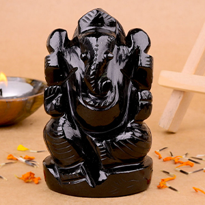 Black Agate Ganesh Idol - 231.19 gms