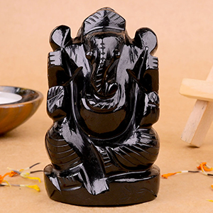 Black Agate Ganesh Idol - 235.29 gms