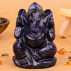 Blue Jade Ganesha Idol - 118 gms