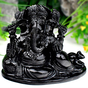 Black Jade Ganesha - 1.282 kgs