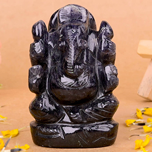 Blue Jade Ganesha Idol - 114 gms