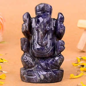 Blue Jade Ganesha Idol - 78 gms