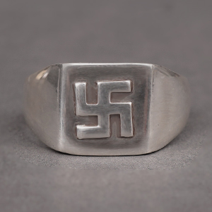 Swastik Silver Ring