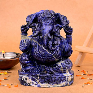 Blue Sodalite Ganesha Idol - 411 gms