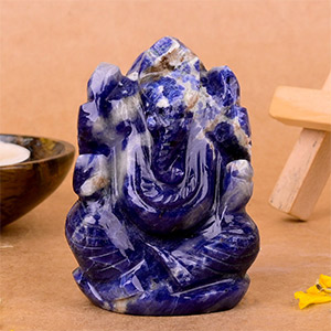 Blue Sodalite Ganesha Idol - 80 gms