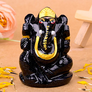 Blue Sunstone Ganesha Idol - 90 gms