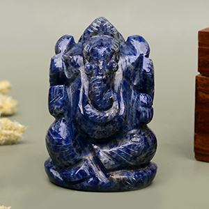 Blue Sodalite Ganesha Idol - 108 gms