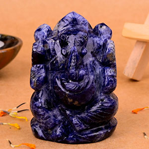 Blue Sodalite Ganesha Idol - 120 gms