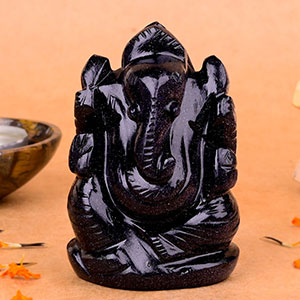 Blue Sunstone Ganesha Idol - 129 gms