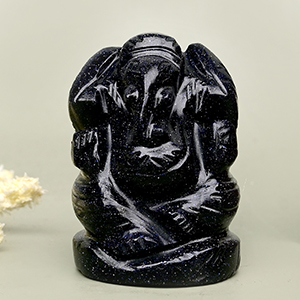 Blue Sunstone Ganesha Idol - 81 gms