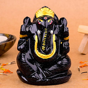 Blue Sunstone Ganesha Idol - 206 gms