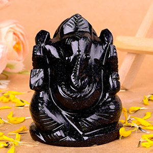 Blue Sunstone Ganesha Idol - 150 gms