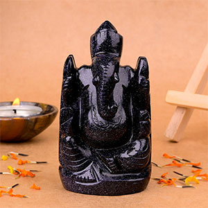 Blue Sunstone Ganesha Idol - 277 gms