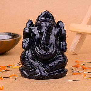 Blue Sunstone Ganesha Idol - 108 gms