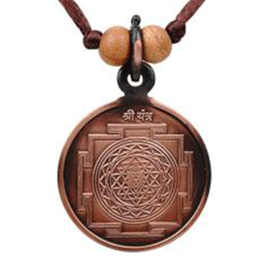 Shree Yantra Locket Copper Large With Copper Chain