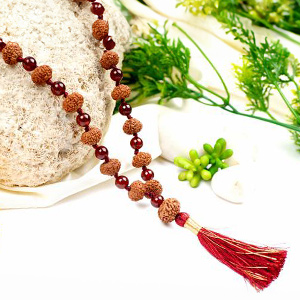 9 Mukhi with Gomed Mala