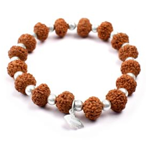 10 Mukhi Krishna Bracelet from Java with Silver Balls