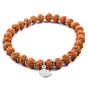 10 Mukhi Krishna Bracelet from Java with Silver Chakri