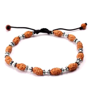 2 Mukhi Moon Bracelet from Java with Silver Balls & Chakri