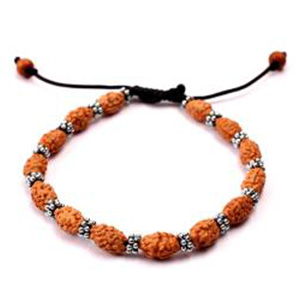  2 Mukhi Moon Bracelet from Java With Silver Chakri in Thread