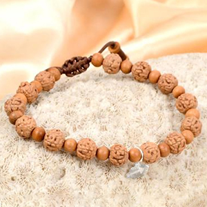 6 Mukhi Mars Bracelet from Java with Sandalwood Beads