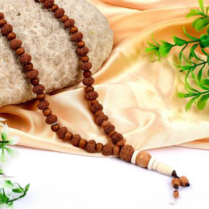9 Mukhi Durga Mala from Java with Sandalwood Beads