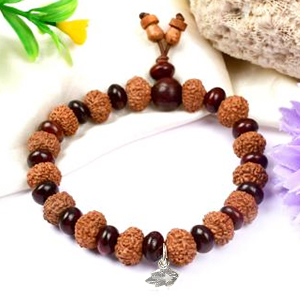 10 Mukhi Krishna Bracelet from Java with Red Sandalwood Beads