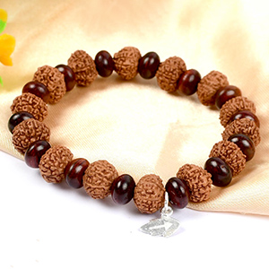 11 Mukhi Ekadash Bracelet from Java with Red Sandalwood Beads