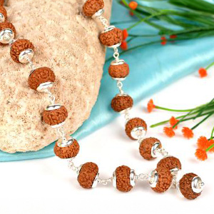 Collector 9 Mukhi Durga Shakti Mala in Silver Caps - Design III