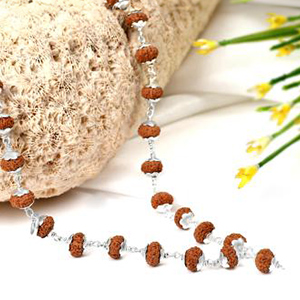 Durga Shakti Mala Tiny Beads in Silver Caps