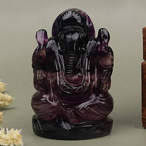 Fluorite Ganesha Idol - 132 gms