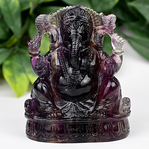 Ganesha in Fluorite - 994 gms