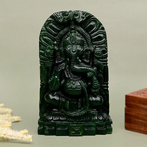 Green Aventurine Ganesha Idol - 1.510 kgs