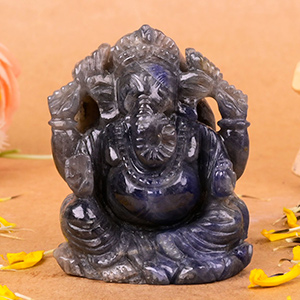 Blue Sapphire Ganesha Idol - 640 Carat