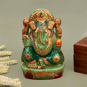 Exotic Ganesh Green Jade Idol - 676 gms