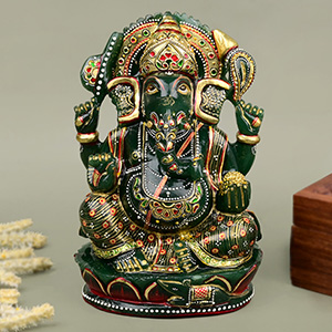Columbian Green Jade Exotic Ganesh idol - 1.11 kgs