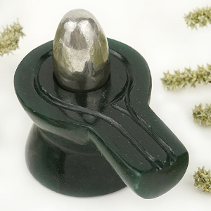Parad Lingam in Green Jade Yoni Base - 301 gms