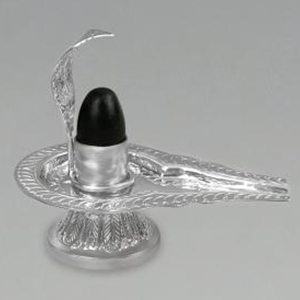 German Silver Yoni base with Black Narmada Lingam