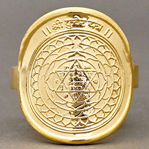Shree Kuber Yantra Ring in Pure Gold (22K)