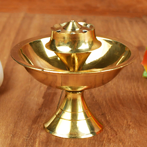 Brass 5 Agarbatti Incense Stand