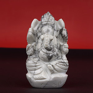Howlite Ganesh Idol - 81 gms