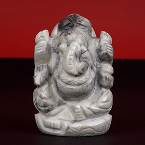 Howlite Ganesh Idol - 77 gms