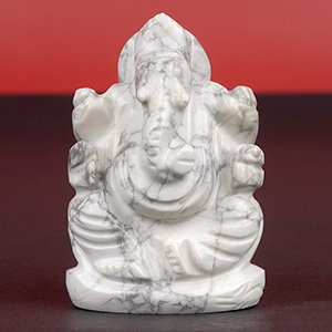 Howlite Ganesh Idol - 59 gms